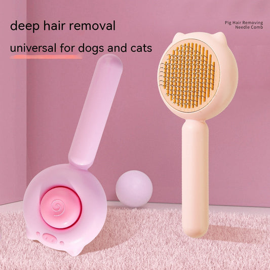 HKM-9836989 Pig Hair Removal Needle Comb in Pink and Pink Yellow ¨C ABS Stainless Steel Cat Combing Tool