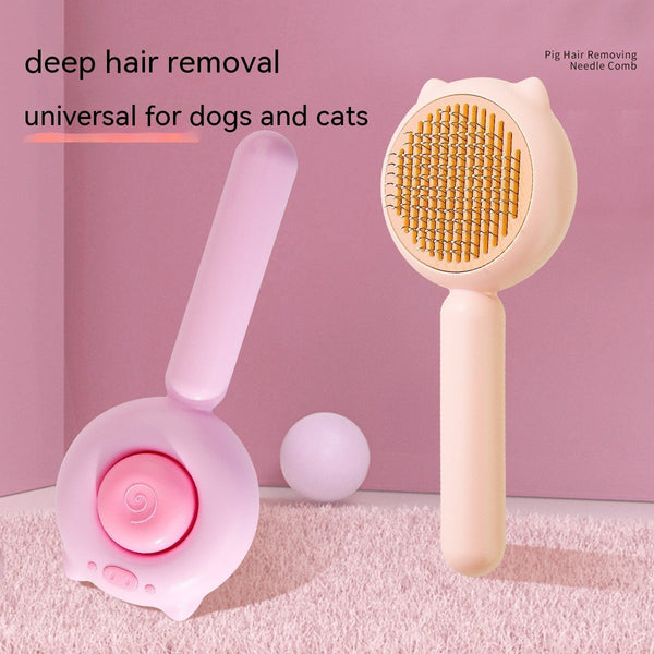 HKM-9836989 Pig Hair Removal Needle Comb in Pink and Pink Yellow ¨C ABS Stainless Steel Cat Combing Tool