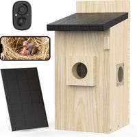 HKM-983763 Smart Bird House with 4MP Camera and Solar Power, Live Nesting Watch, AI Bird Behavior Detection, DIY Gift