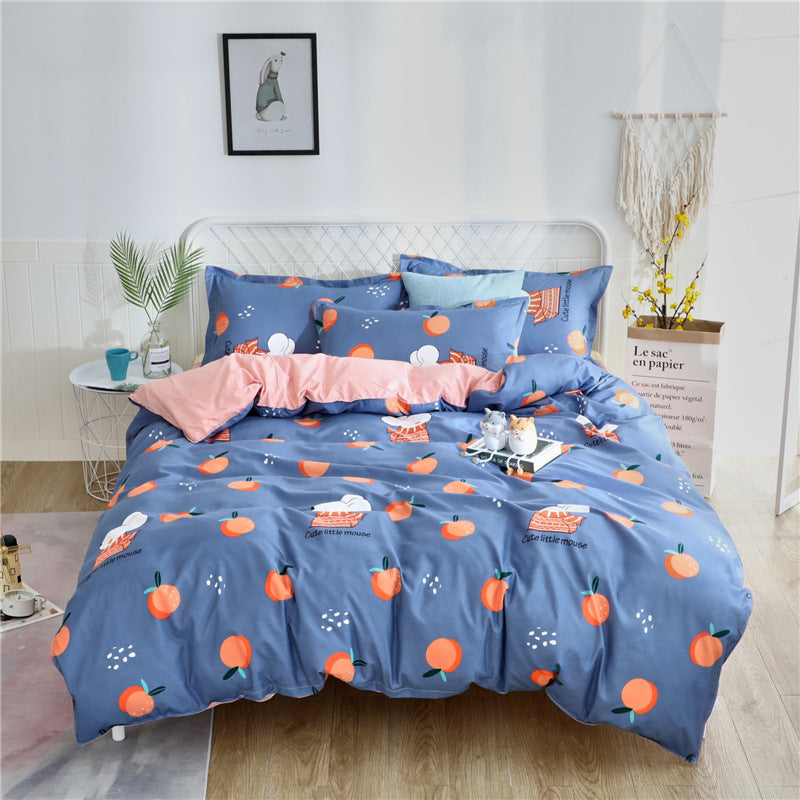 HKM-983827 Cotton Brushed Duvet Cover with Various Floral and Geometric Patterns, Available in Multiple Sizes