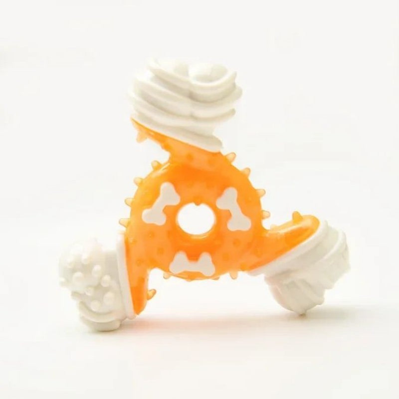 HKM-9839805 Durable Triangular Bone Pet Toy for Dental Health and Bite Training – Suitable for All Dog Breeds
