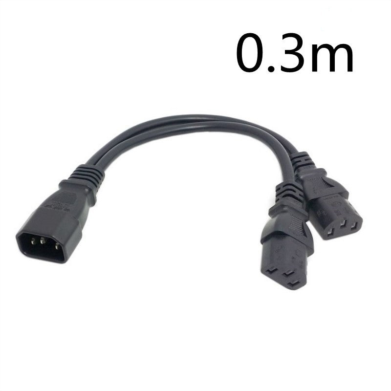 HKM-984211 C14 to Dual C13 Y Splitter Adapter Cable - 250V, 10A, 35 cm Length