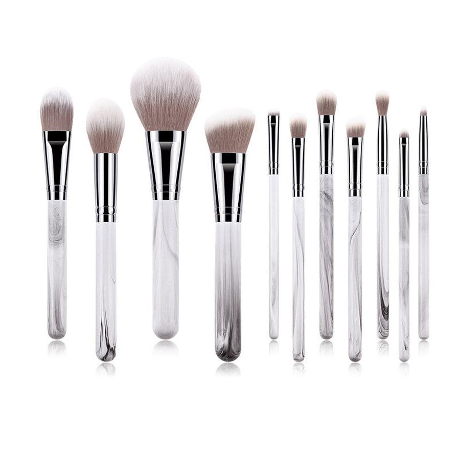 HKM-984211 Professional 11-Piece Makeup Brush Set with Synthetic Hair and Wooden Handle