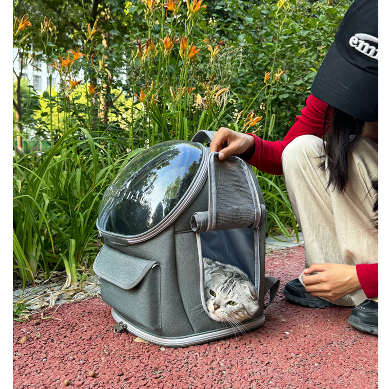 HKM-9843389 Large Capacity Pet Diaper Bag with Skylight, Scratch-resistant Nylon Design, Foldable & High Load-bearing