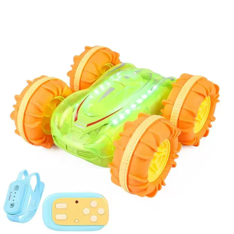 HKM-984403 Amphibious Double-Sided RC Stunt Car with Colorful LED Lights and Gesture Control