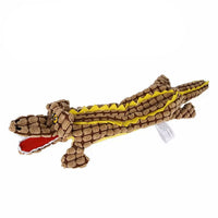 HKM-9844413 Plush Crocodile Dog Toy - Bite Resistant Squeaky Plush for Small and Large Dogs