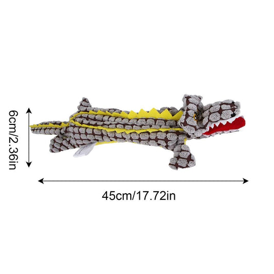 HKM-9844413 Plush Crocodile Dog Toy - Bite Resistant Squeaky Plush for Small and Large Dogs