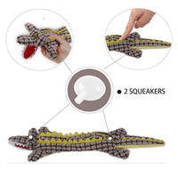 HKM-9844413 Plush Crocodile Dog Toy - Bite Resistant Squeaky Plush for Small and Large Dogs