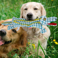 HKM-9844413 Plush Crocodile Dog Toy - Bite Resistant Squeaky Plush for Small and Large Dogs