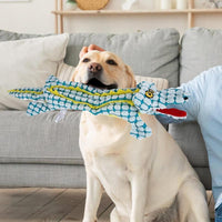 HKM-9844413 Plush Crocodile Dog Toy - Bite Resistant Squeaky Plush for Small and Large Dogs