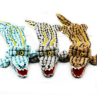 HKM-9844413 Plush Crocodile Dog Toy - Bite Resistant Squeaky Plush for Small and Large Dogs