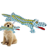 HKM-9844413 Plush Crocodile Dog Toy - Bite Resistant Squeaky Plush for Small and Large Dogs