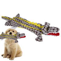 HKM-9844413 Plush Crocodile Dog Toy - Bite Resistant Squeaky Plush for Small and Large Dogs