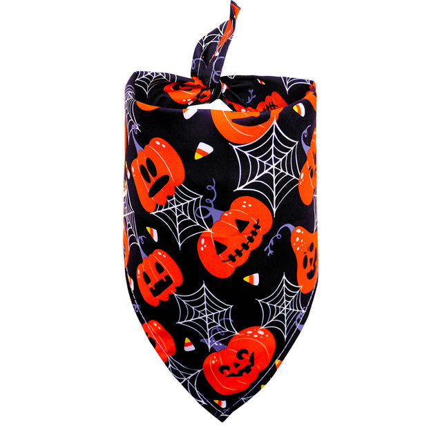 HKM-9844541 Halloween-Themed Dog Bandana Scarf - Various Sizes and Prints