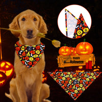 HKM-9844541 Halloween-Themed Dog Bandana Scarf - Various Sizes and Prints