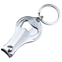 HKM-984467 Carbon Steel Plating Nail Clipper with Bottle Opener and Key Ring, 90x32mm