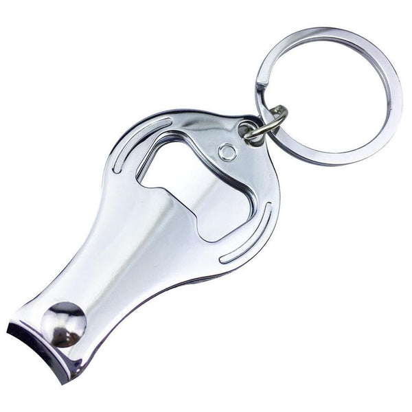 HKM-984467 Carbon Steel Plating Nail Clipper with Bottle Opener and Key Ring, 90x32mm