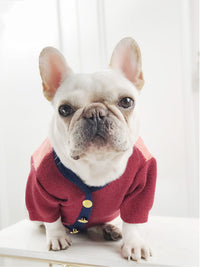 HKM-9844925 Cozy Rabbit Fleece Dog and Cat Sweater in Orange and Maroon