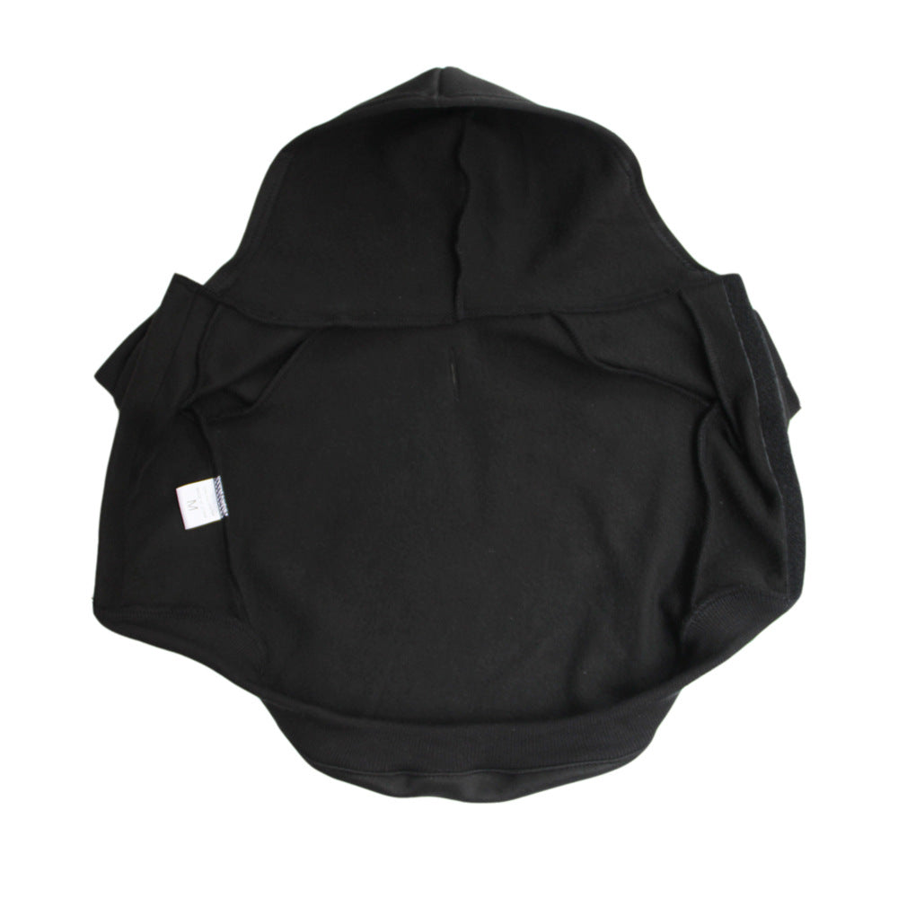 HKM-9845309 Cozy Black Cotton Fleece Sweater for Dogs - Autumn & Winter Wear
