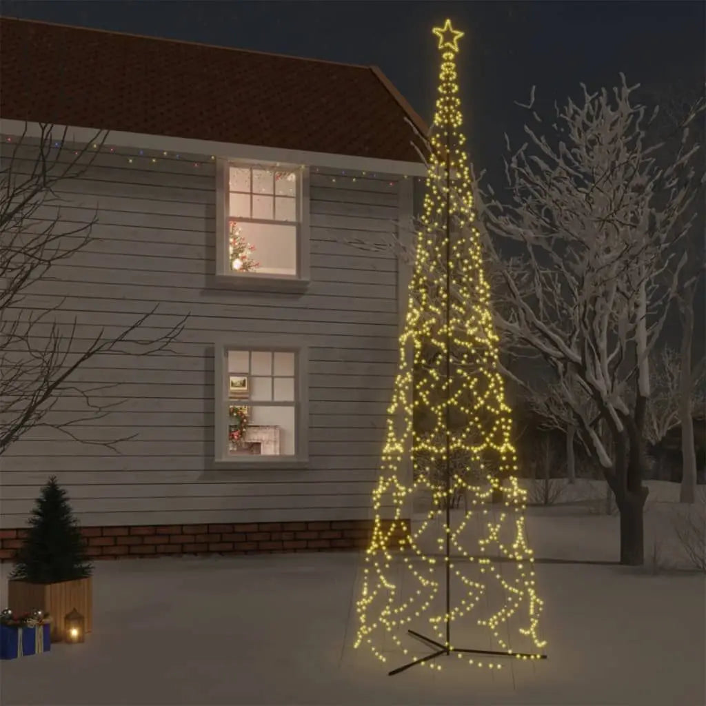 HKM-984595 3000 LED Warm White Christmas Cone Tree, 8x26 ft for Festive Holiday Decor