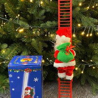 HKM-984595 Electric Santa Claus Ladder Climber - Holiday Decoration Doll, 20x9x12.5CM, 335g