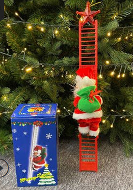 HKM-984595 Electric Santa Claus Ladder Climber - Holiday Decoration Doll, 20x9x12.5CM, 335g