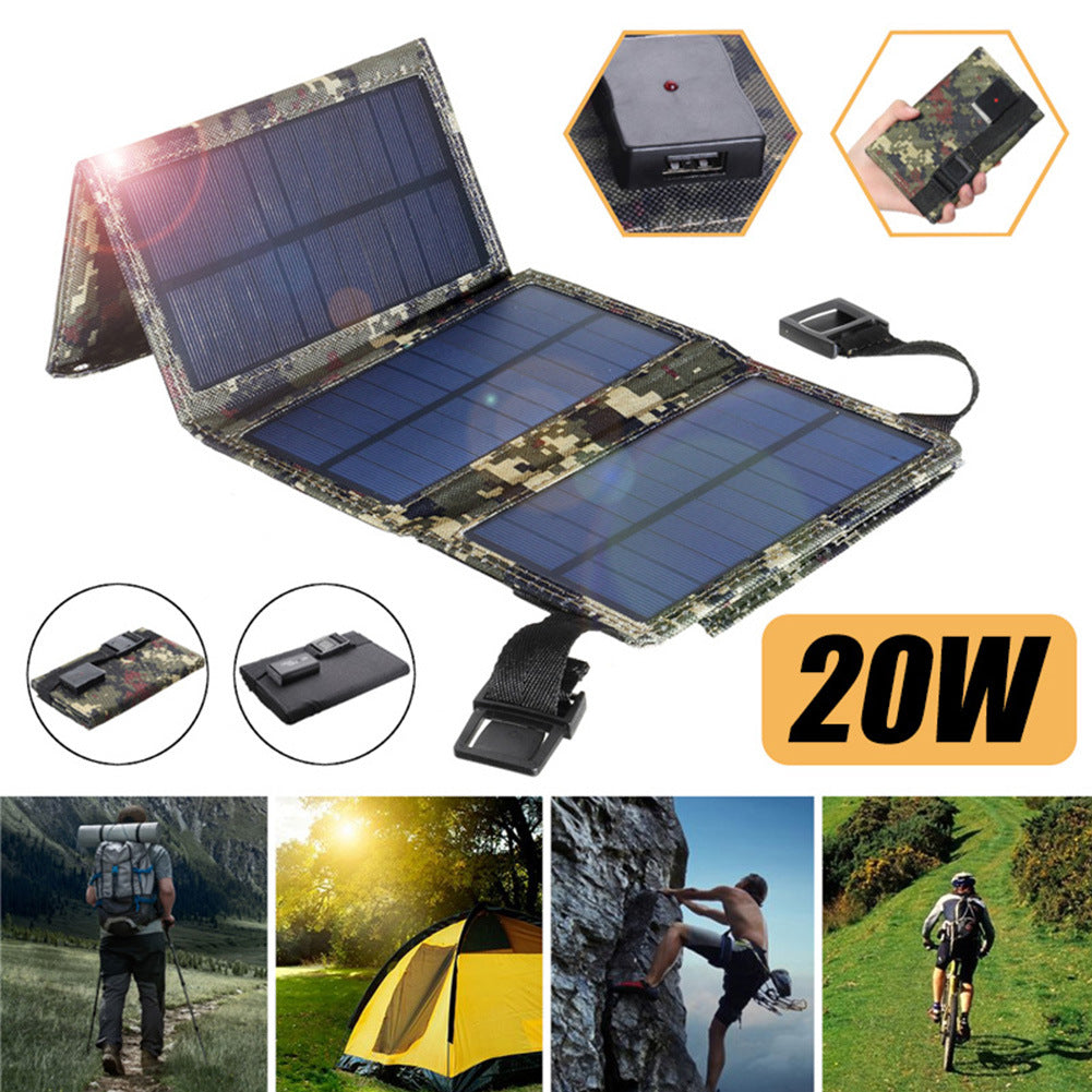 HKM-984659 Portable Folding Solar Panel Charging Bag for Outdoor Mobile Devices