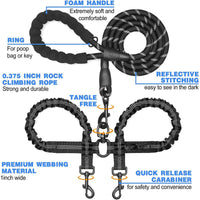 HKM-9846717 Double-Ended Luminous Pet Leash - Durable Nylon, Adjustable Length, Available in Multiple Colors