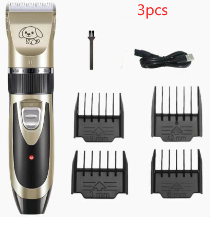 HKM-9848509 USB Rechargeable Low Noise Electric Pet Hair Clipper with Detachable Blade and Adjustable Speed