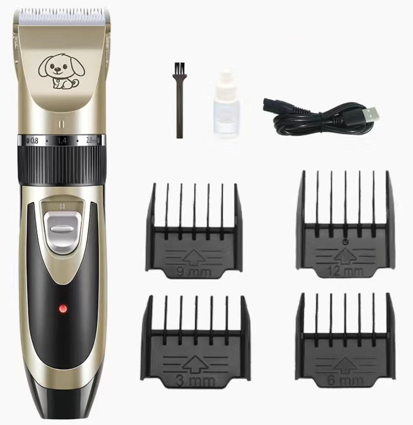 HKM-9848509 USB Rechargeable Low Noise Electric Pet Hair Clipper with Detachable Blade and Adjustable Speed