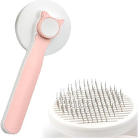 HKM-9850173 Self-Cleaning Cat and Dog Grooming Brush for All Fur Types with Massage Needles and One-Click Fur Removal