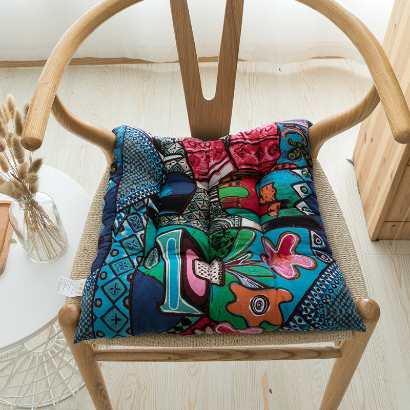 HKM-985043 Southeast Asian Ethnic Style Cotton and Linen Chair Cushion in Various Patterns and Sizes