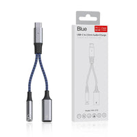 HKM-985043 USB-C to 3.5mm Audio Adapter for Samsung - 2 in 1 Audio Splitter Cable