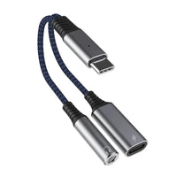 HKM-985043 USB-C to 3.5mm Audio Adapter for Samsung - 2 in 1 Audio Splitter Cable