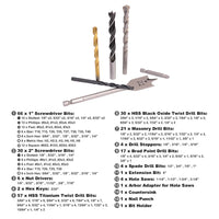HKM-985171 246-Piece Metric HSS Twist Drill Bit Set for Wood, Metal, Cement and Screw Driving in Carry Case