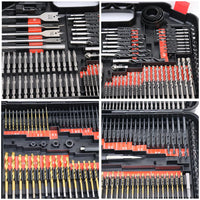 HKM-985171 246-Piece Metric HSS Twist Drill Bit Set for Wood, Metal, Cement and Screw Driving in Carry Case