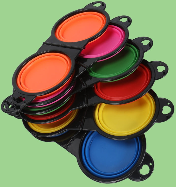 HKM-9852861 Collapsible Silicone Pet Travel Bowl for Dogs - Multiple Colors Available