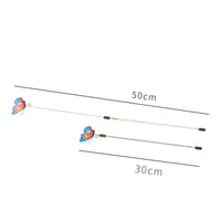 HKM-9853501 Retractable Spring Butterfly Cat Teasing Stick - Mixed Hair, 30-50cm Full Length