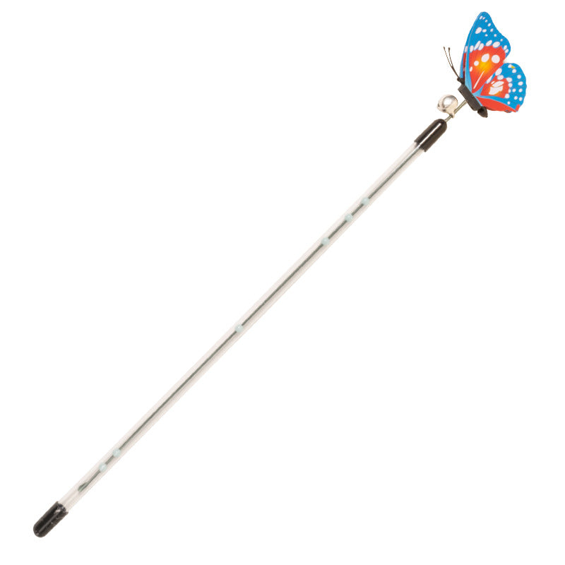 HKM-9853501 Retractable Spring Butterfly Cat Teasing Stick - Mixed Hair, 30-50cm Full Length