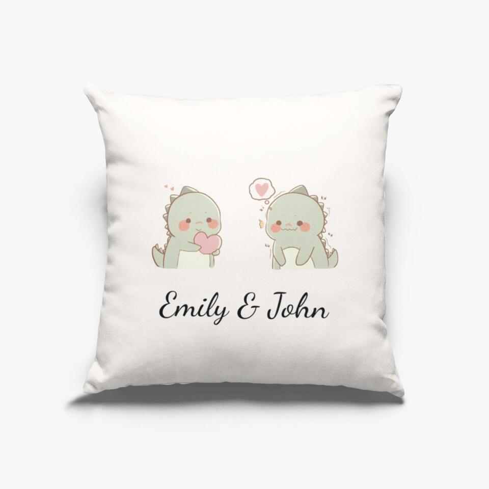 HKM-985427 Custom Cute Dinosaur Pillowcase, Modern Minimalist Design, Peach Skin Fabric, 45x45cm