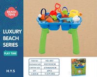 HKM-985427 Outdoor Sand and Water Sensory Play Table for Kids - Beach Playset for Toddlers