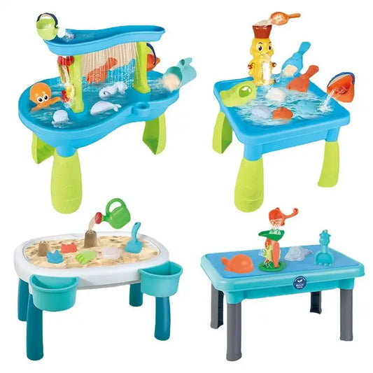 HKM-985427 Outdoor Sand and Water Sensory Play Table for Kids - Beach Playset for Toddlers