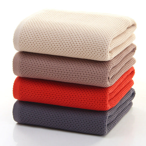 HKM-985555 All-Cotton Jacquard Bath and Beach Towel - Breathable & Quick-Dry in Beige, Red, Light Gray, Brown