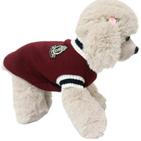 HKM-985555 V-Collar Knitted Dog Sweater in Wine Red, Khaki, Green, Gray - Stylish & Cozy Pet Clothing