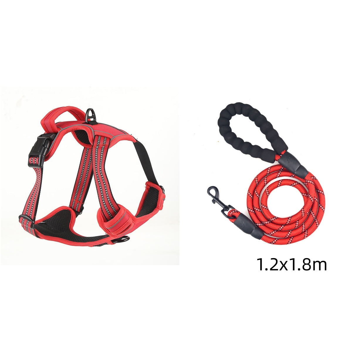 HKM-9857725 No-Pull Reflective Breathable Dog Harness Vest ¨C Adjustable Polyester Pet Strap in Multiple Sizes