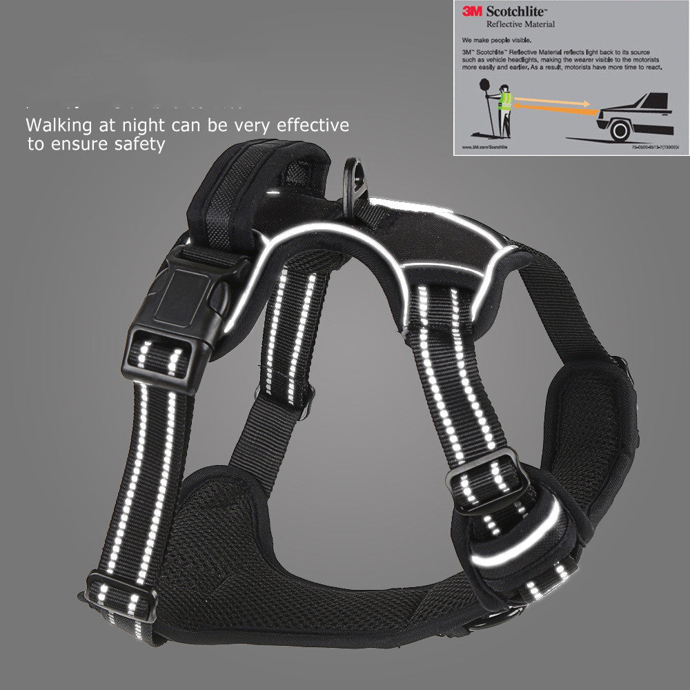 HKM-9857725 No-Pull Reflective Breathable Dog Harness Vest ¨C Adjustable Polyester Pet Strap in Multiple Sizes