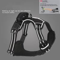 HKM-9857725 No-Pull Reflective Breathable Dog Harness Vest ¨C Adjustable Polyester Pet Strap in Multiple Sizes
