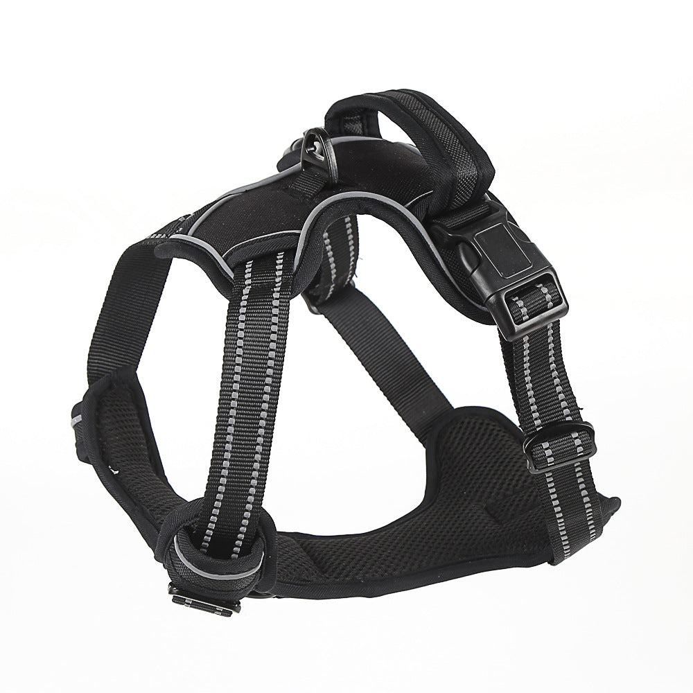 HKM-9857725 No-Pull Reflective Breathable Dog Harness Vest ¨C Adjustable Polyester Pet Strap in Multiple Sizes