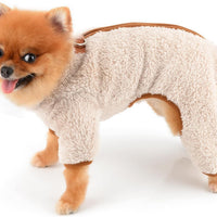 HKM-9859901 Plush Fleece Dog Coat for Small Breeds with Back Zipper and Double D-Ring, Ideal for Autumn and Winter