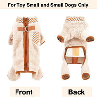HKM-9859901 Plush Fleece Dog Coat for Small Breeds with Back Zipper and Double D-Ring, Ideal for Autumn and Winter